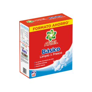 Detergente En Polvo Básico Ariel 40 Lv