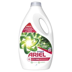 Detergente Líquido Extra Poder Quitamanchas Ariel 40 Lv
