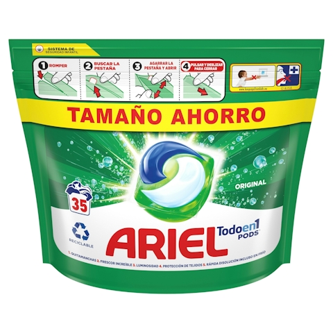 Detergente En Cápsulas Todo En 1 Ariel 35 Lv