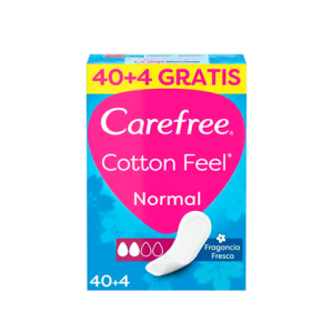 Protegeslips Carefree Normal Cotton Fragancia Fresca 40+4 Uds