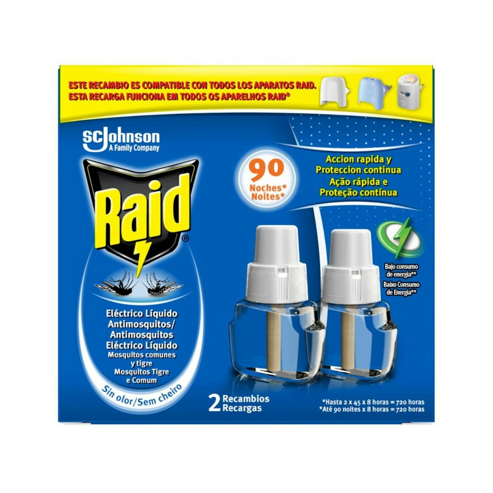 Recambio Insecticida Eléctrico Antimosquitos Raid 2 Uds