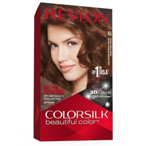 Tinte Permanente Sin Amoníaco Colorsilk Revlon N46 Castaño Cobrizo Dorado
