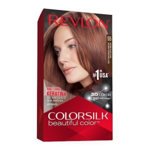 Tinte Permanente Sin Amoníaco Colorsilk Revlon N55 Castaño Rojizo Claro