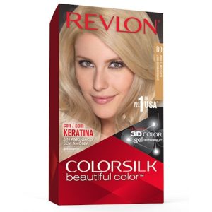Tinte Permanente Sin Amoníaco Colorsilk Revlon N80 Rubio Medio Ceniza