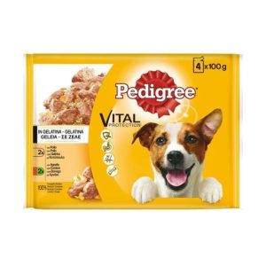 Comida Húmeda Perro Vital Protection Pollo Y Cordero En Gelatina Pedigree 4x100Gr