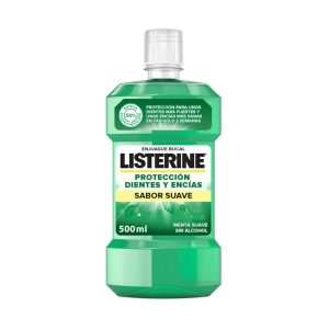 Enjuague Bucal Protección Dientes Y Encías Sabor Suave Listerine 500Ml