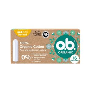 Tampones 100% Algodón Organico Normal O.B. 16 Uds