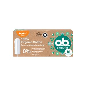 Tampones 100% Algodón Organico Super O.B. 16 Uds