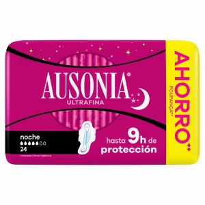 Compresas Ultrafinas Con Alas Noche Ausonia 24 Uds