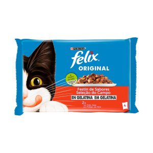 Comida Húmeda Gatos Festín De Sabores Gelatina Felix Original Pack 4x48G