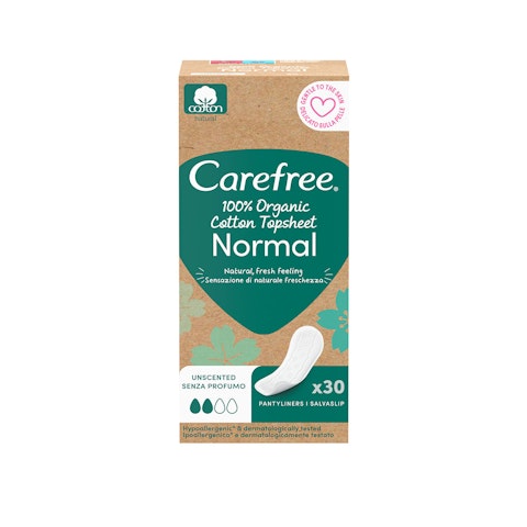 Protegeslips Algodón Orgánico Carefree 30 Uds