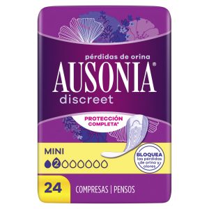 Compresas De Incontinencia Mini Ausonia Discreet 24 Uds