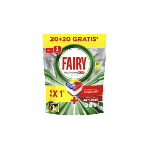 Lavavajillas En Cápsulas Todo En Uno Fairy Platinum Plus 20+20 Uds