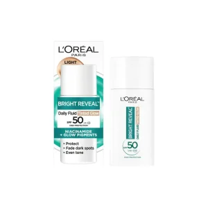 Fluido Facial Con Color Bright Reveal SPF 50 L’Oréal Paris Tono Medio