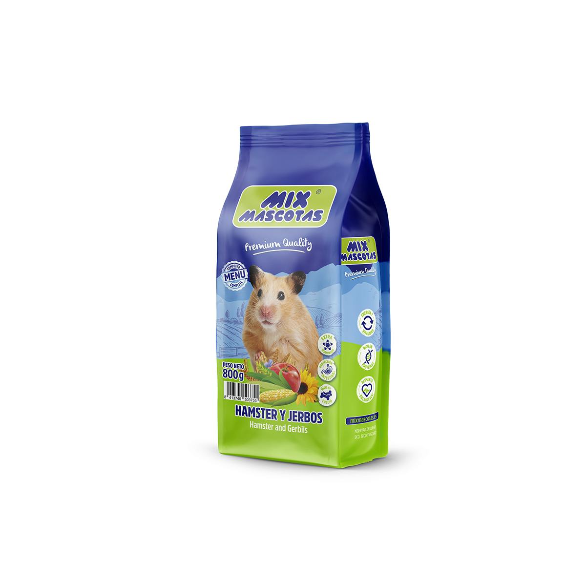 Alimento Hamster Y Jerbos Mix Mascotas 800Gr