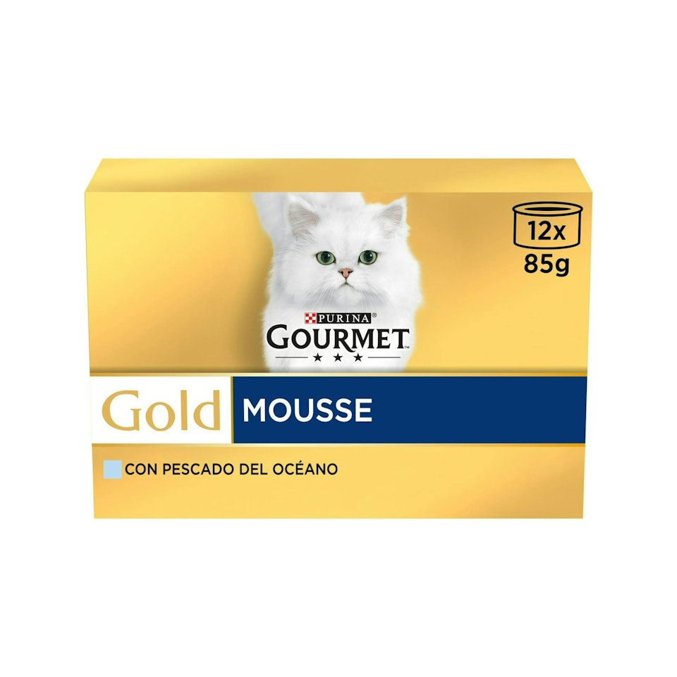 Comida Húmeda Gatos Mousse Pescado Purina Gourmet 12x85 Gr