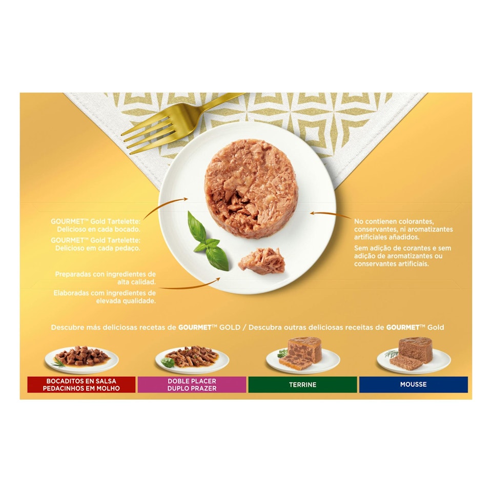 Comida Húmeda Gatos Tartalette Gourmet Gold 12x85Gr - Imagen 3
