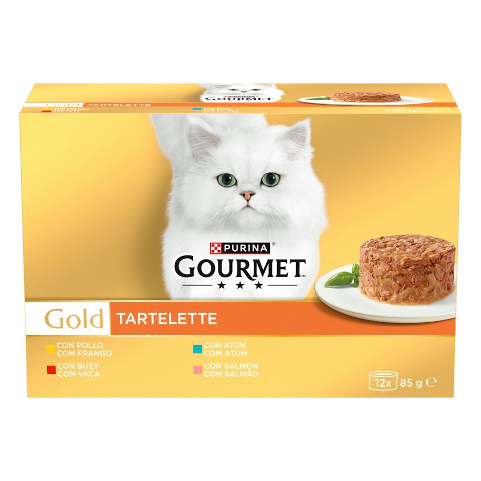 Comida Húmeda Gatos Tartalette Gourmet Gold 12x85Gr