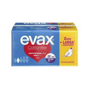 Compresas Con Alas Cottonlike Normal Plus Evax 28 Uds