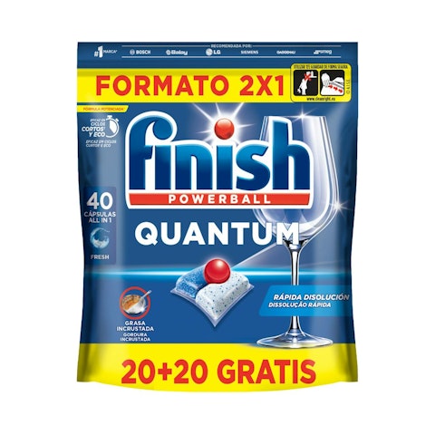 Lavavajillas En Cápsulas Quantum Finish 40 Uds