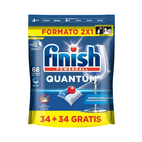 Lavavajillas En Cápsulas Quantum Finish 68 Uds