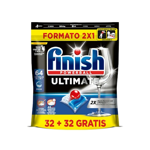 Lavavajillas En Cápsulas Ultimate Finish 64 Uds