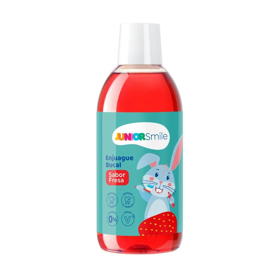 Enjuague Bucal Infantil Fresa Junior Smile 500Ml