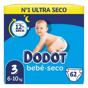 Pañales Bebé Seco Talla 3 (6-10 Kg) Dodot 62 Uds