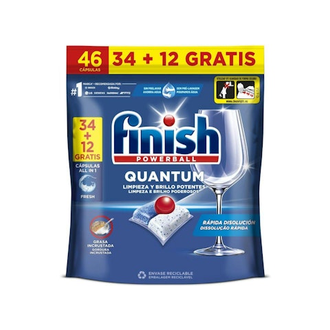 Lavavajillas En Cápsulas Quantum Finish 34+12 Uds