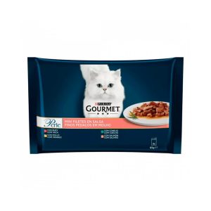 Comida Húmeda Gatos Filetes En Salsa Gourmet Perle Pack 4X85G
