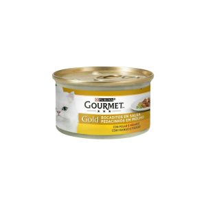 Comida Húmeda Gatos Bocaditos En Salsa Hígado Y Pollo Gourmet Gold 85G