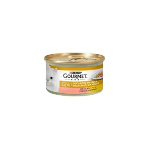 Comida Húmeda Gatos Bocaditos En Salsa Salmón Y Pollo Gourmet Gold 85G