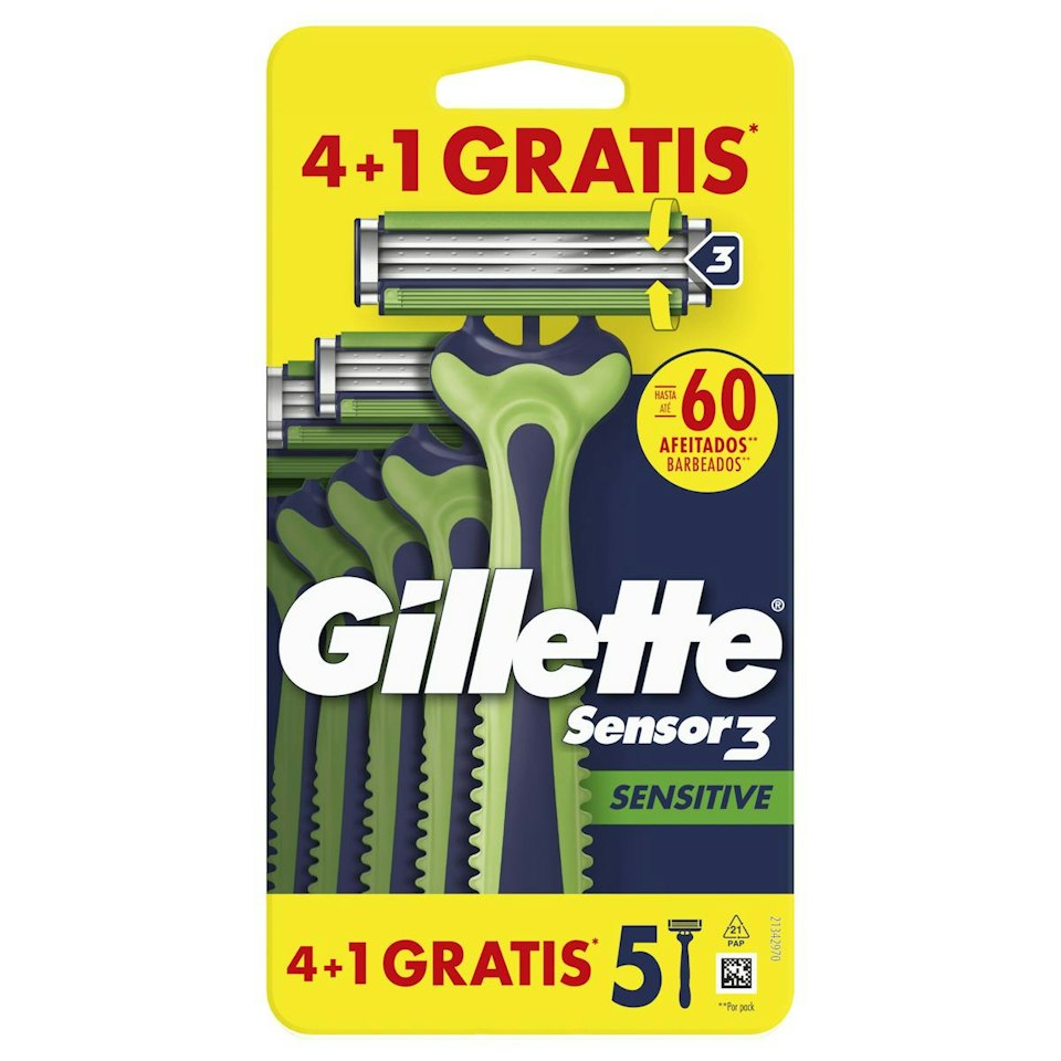 Maquinilla Desechable Sensor 3 Sensitive Gillette 5 Uds
