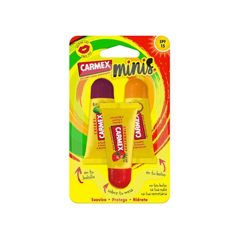 Mini Bálsamos Labiales Hidratantes SPF 15 Carmex Pack 3 Uds