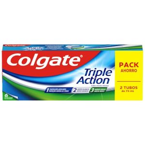 Pasta De Dientes Colgate Triple Action Anticaries Y Frescor A Menta 2X75Ml