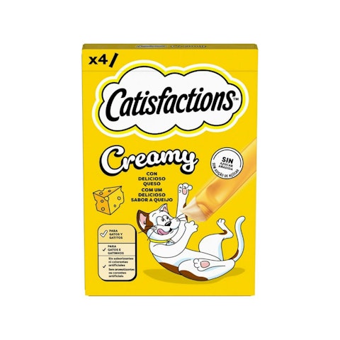 Snack Líquido Gato Creamy Queso Catisfactions 4 Uds