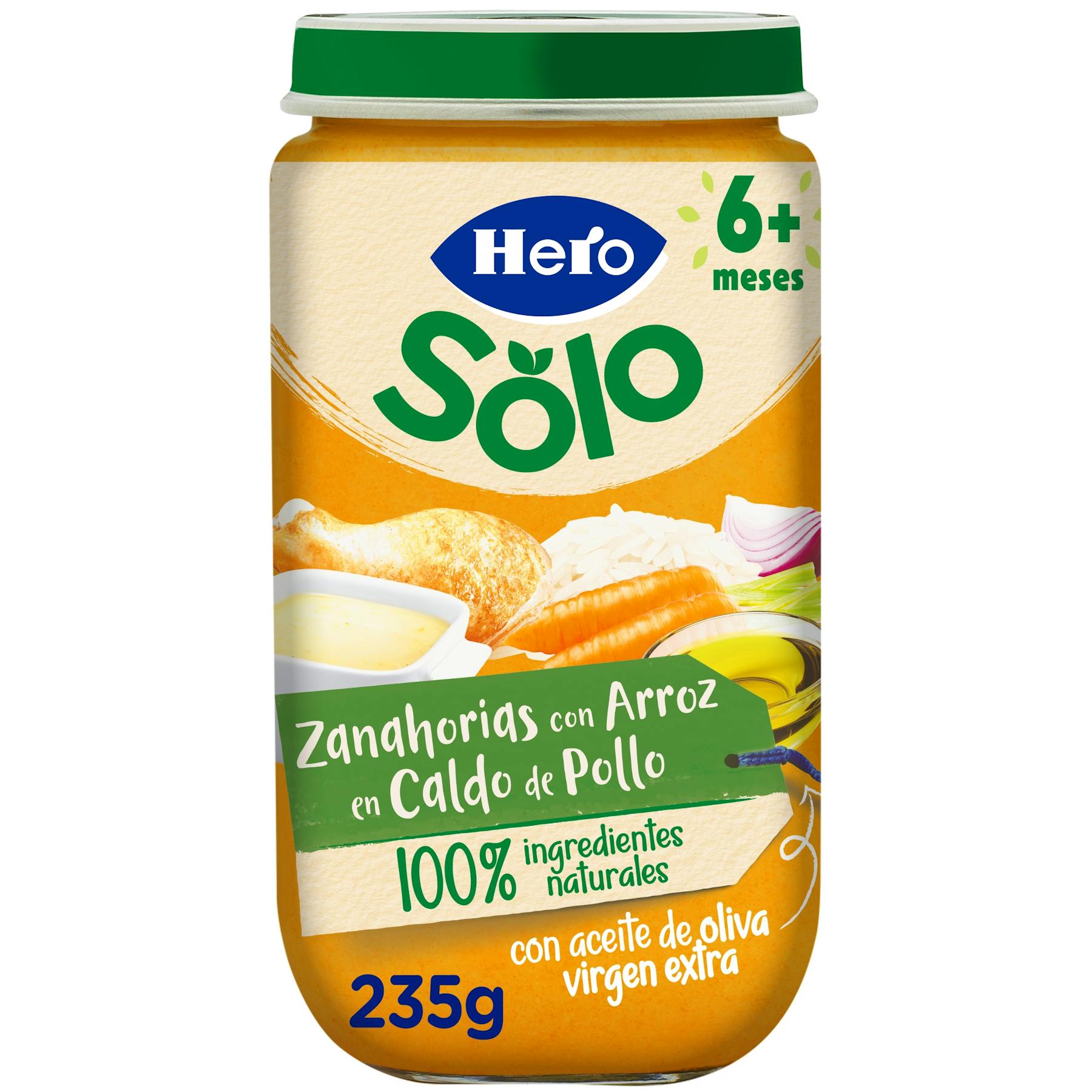 Tarrito Zanahoria Con Arroz Y Caldo De Pollo Hero 235 Gr
