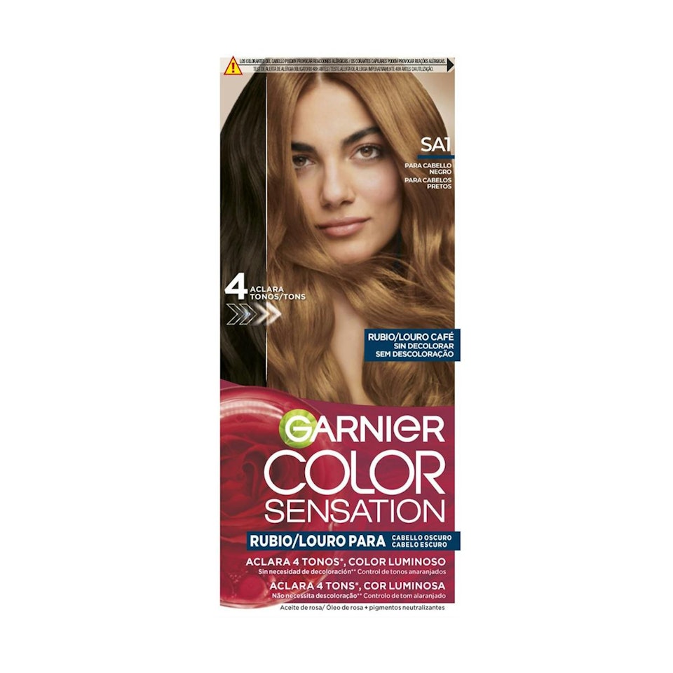 Tinte Aclarante Color Sensation Para Cabello Negro Garnier Tono Rubio Café