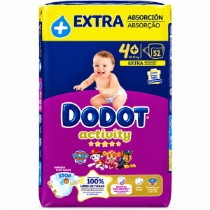 Pañales Activity Talla 4+ (10-15 Kg) Dodot 52 Uds