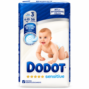Pañales Sensitive Talla 3 (6-10 Kg) Dodot 56 Uds