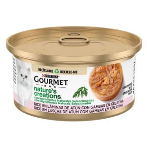 Comida Húmeda Gatos Gelatina Atún y Gambas Gourmet Nature's Creations 70G