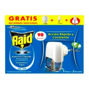 Insecticida Eléctrico Antimosquitos + Recambio Raid