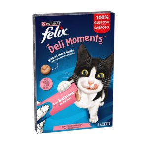 Snack Líquido Gatos Deli Moments Salmón Felix 4x10Gr