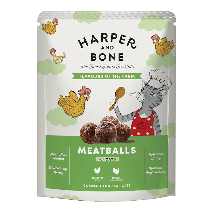 Comida Húmeda Gatos Grain Free Pollo Y Pavo Harper & Bone 85 Gr
